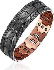 3X Copper Bracelet for Men Triple Ultra Strength Magnets, Masculine Design Pure