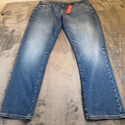 GUESS Nick 90s Blue Denim Jeans Straight Fit Casual Medium Wash Mens 38x32'' NWT