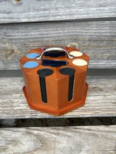 poker chip Wood caddy and 2 Sets playing cards vintage Complete Beautiful Set