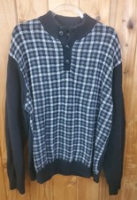 Vintage Ralph Lauren Chaps 1/4 Button Pullover Sweater Plaid Grandpa Dad Preppy