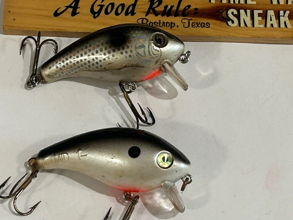 LOT OF 2 Mann's Mid 1- Vintage Crankbait Lure 1 SINGLE STAMP AND 1 DOUBLE STAMP - Image 4 of 4