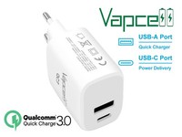 Usb-Netzteil Vapcell QC3 5V-3A / 9V-2A / 12V-1,67A Quick Charge