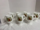 Set of 7 Vintage Corning Ware “Spice of Life” Milk Glass Pedestal Mugs Cups