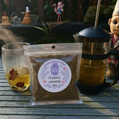 HEATHERS HOLISTIC WAY H pylori & Parasite Cleanse 7 herb tea blend, 1 week treatment 35g