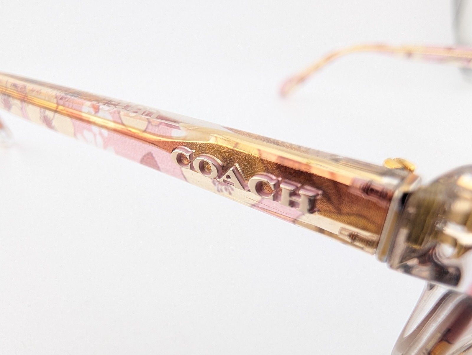 Coach Eyeglasses, Frames Only, HC 6174 5695, 52-17-140, Transparent Pink Floral thumbnail 8