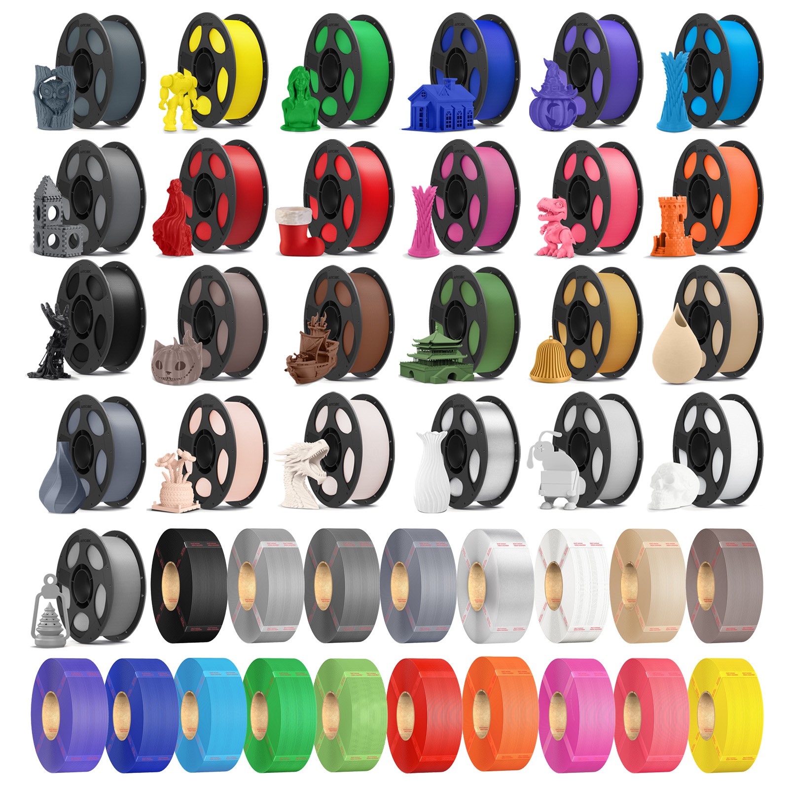 3/5/10KG ANYCUBIC 3D Printer Filament PLA 1.75mm 2.2lb Spool Basic Printing lot
