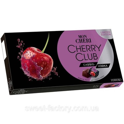 FERRERO MON CHERI CHERRY CLUB CASSIS VODKA  LIMITED EDITION 157G/5.53OZ