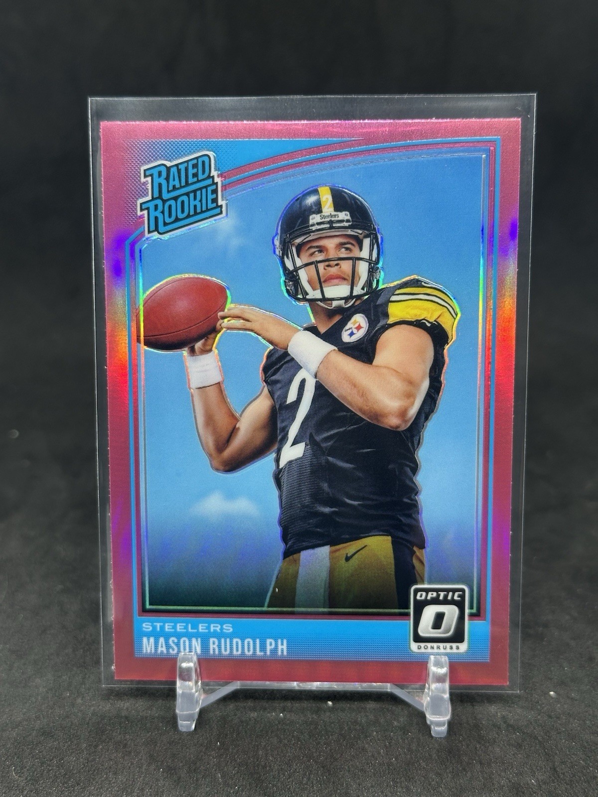 Mason Rudolph 2018 Panini Donruss Optic Rated Rookie Pink Prizm #155 Steelers