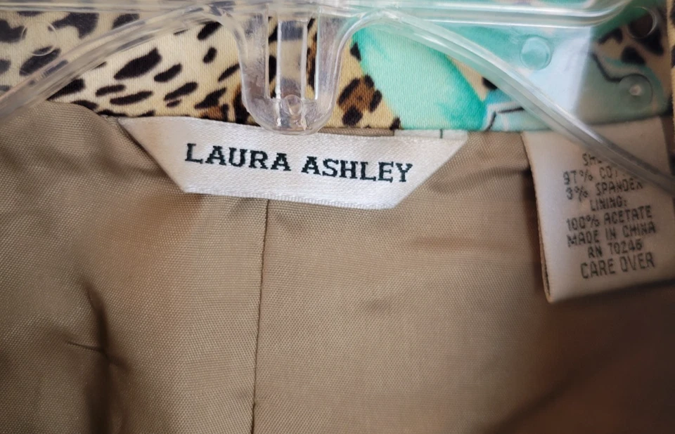 Chaqueta para mujer Laura Ashley azul marrón floral estampado de leopardo con cuentas talla grande Foto 2 de 4