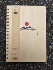 Denik Mountain Sunrise Spiral Wooden Notebook 130 Pgs