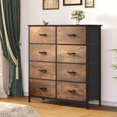 Fabric Dresser for Bedroom, Tall Storage Tower with 8 A-rustic Brown  8-Drawer | eBay