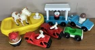 Vtg Fisher-Price Little People Lot Boat Car People Motorcycles African American