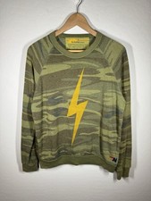 Aviator Nation Bolt Camo Crewneck Sweatshirt Size S Made In USA