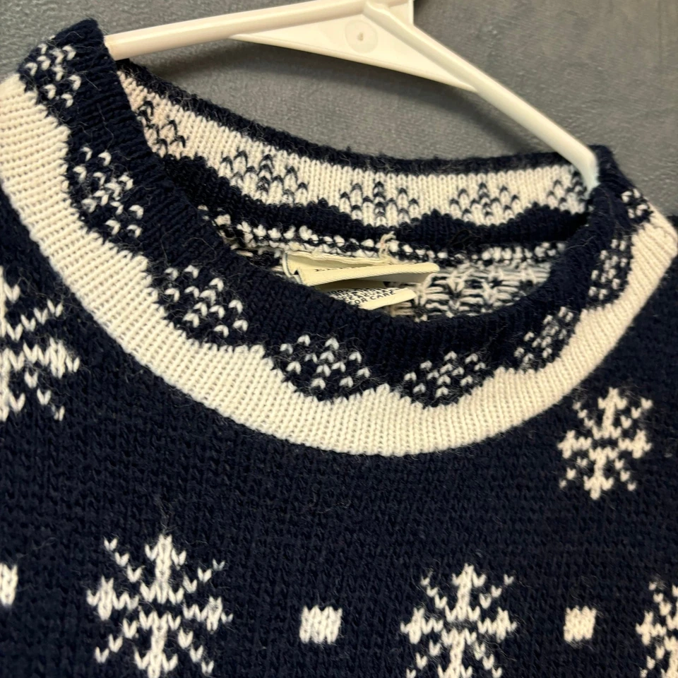 Suéter de Navidad de Colección Elementos Clásicos Grande Hecho en EE. UU. Tejido Muñeco de Nieve Escena Foto 4 de 4