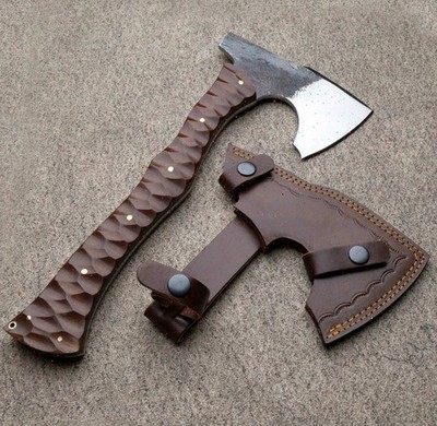 Custom Handmade High Carbon Steel Tomahawk Axe Camping Axe Full Tang W/Sheath