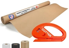 Brown Paper Roll 36" x 1200" (100 feet) with Cutter USA-Made Quality Paper 50lb