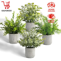 Kunstpflanze Eukalyptus 4 StüCk Im Beton-Topf Deko FüR Wohnzimmer Badezimmer