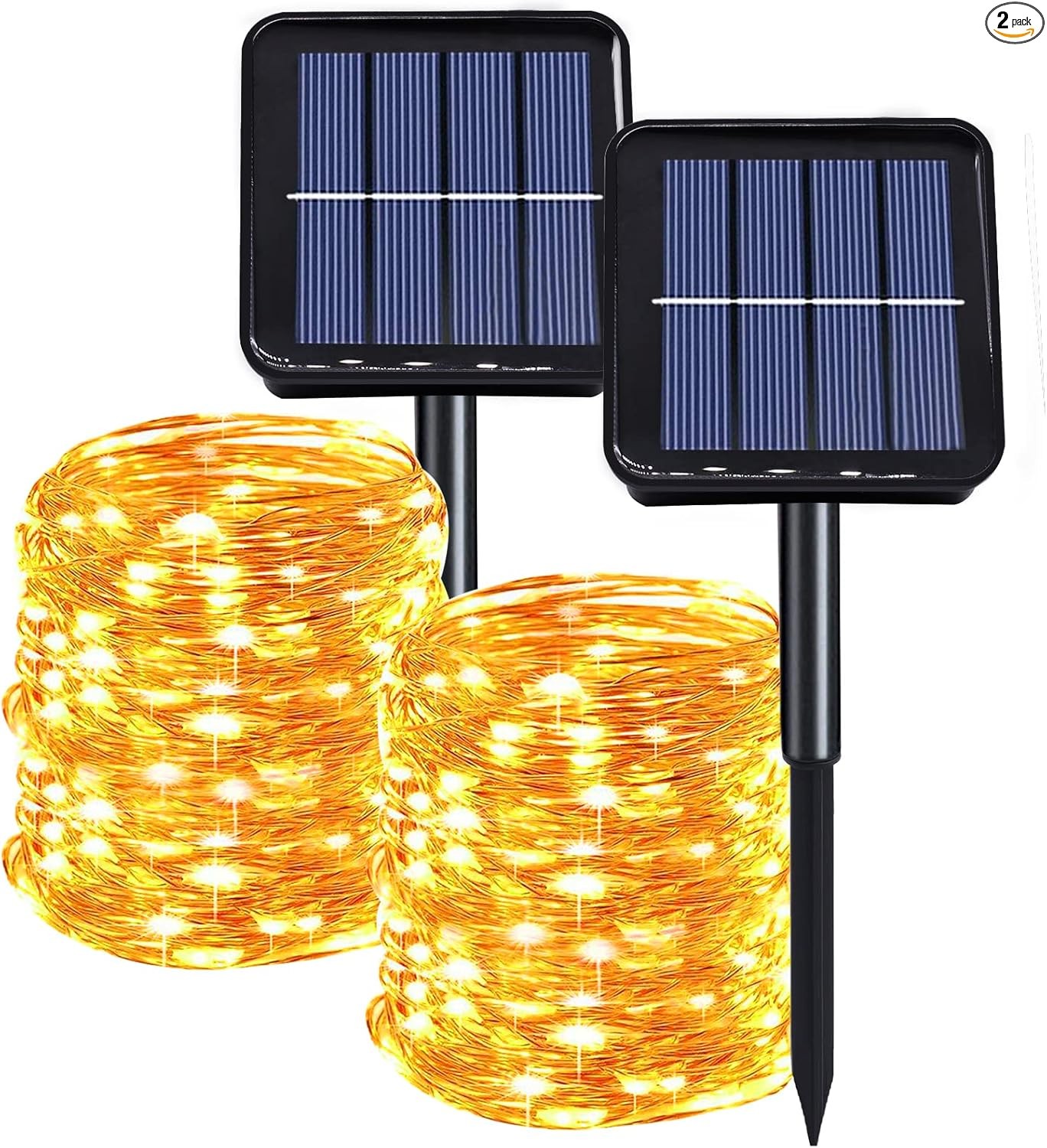 39.4 FT 100 LED Waterproof Solar String Lights for Outdoor Decor