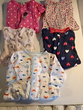 Lot of 5Carter Gerber Baby Girl Footed Sleeper Pajamas Cotton 0-3 months 3M 1 
