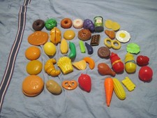 Pretend Play Food Fruits  Veggies  Sweets Lot 44 Pieces Plastic Fast Food