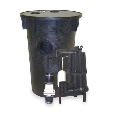 Zoeller 912-0121 18'' X 30'' Simplex Sewage Package System,  4, 10Hp,  115V