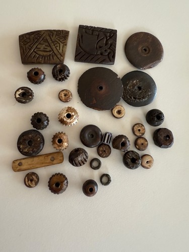 30 Lot Vintage Ethnic Tribal African Bone Beads