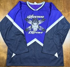Vintage Athletic Knit Akwesasne Extreme Hockey Jersey Men’s Large Purple Blk Wht