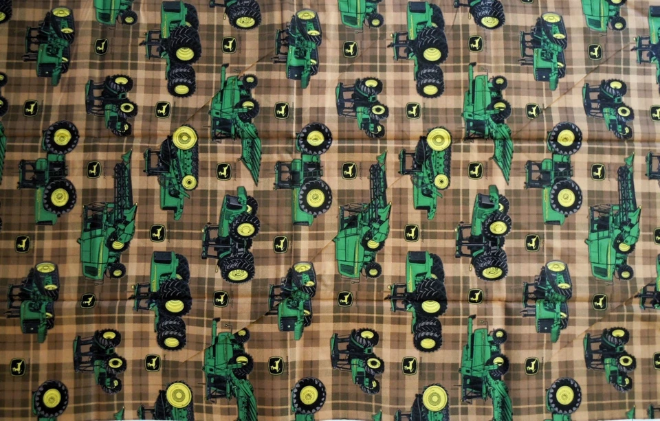 Springs Plaid Fabric CP28688 "Traditional Tractors & Plaid All Over" .9 Yard 35" - Image 2 of 4
