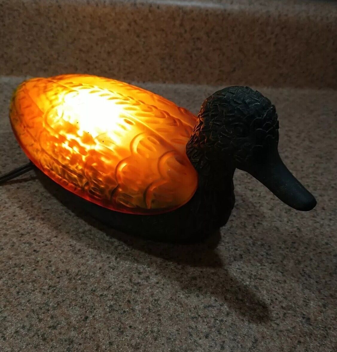 Mallard Duck Amber/Green Textured Glass Metal Table Lamp Mallard Duck Amber/Green Textured Glass Metal Table Lamp