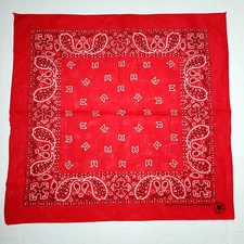 Vintage Paisley Bandana Red Wamcraft RN 14193 Biker Handkerchief Cotton U.S.A