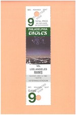 Los Angeles Rams at Philadelphia Eagles 1983 ticket Eric Dickerson ROOKIE season