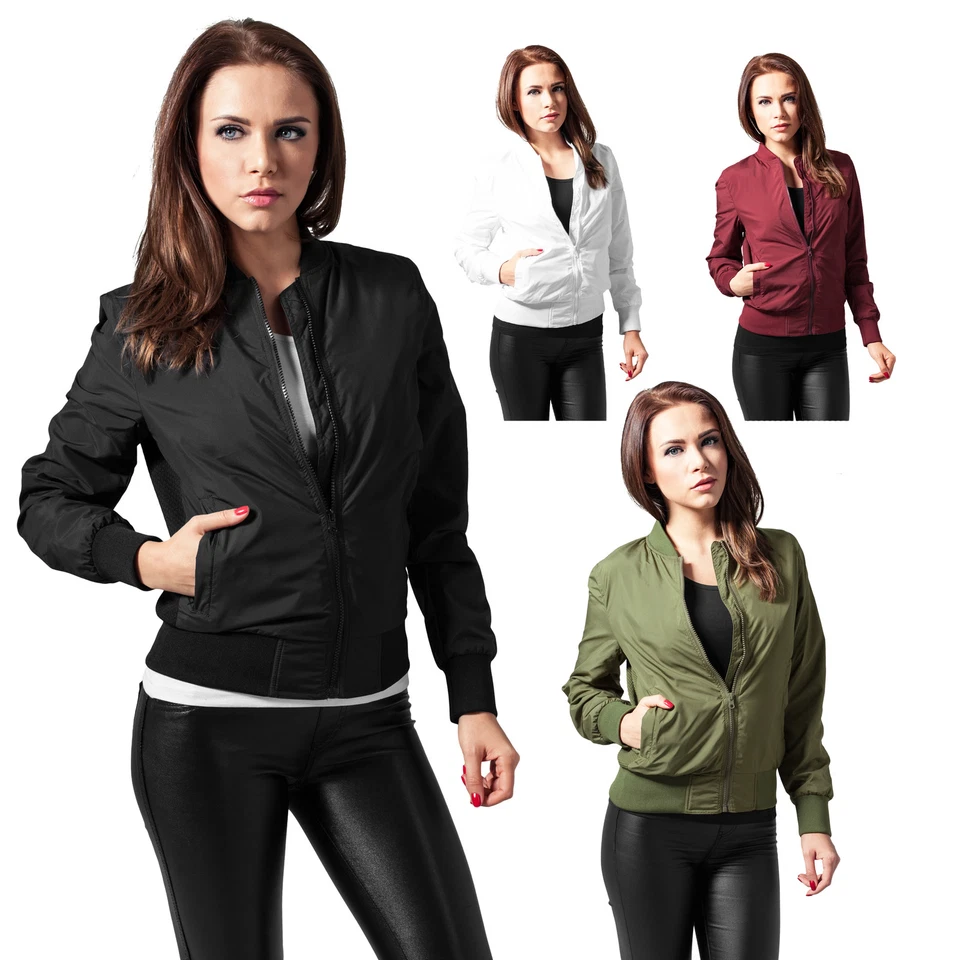 Urban Classics Damen Bomberjacke Stepp Biker Leichte Bomber Jacke MA1 TB1217 - Bild 2 von 3