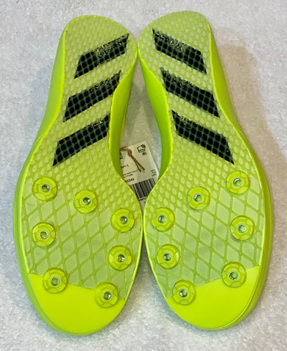 ADIDAS LJ Solar Yellow Aqua Blue Long Jump Track Field Shoes Spikes Mens Sz 5 11 - Picture 7 of 9