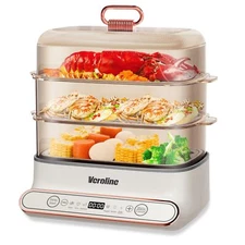 Electric Food Steamer For Cooking 15qt Vegetable Steamer With 3tier Stainless St
