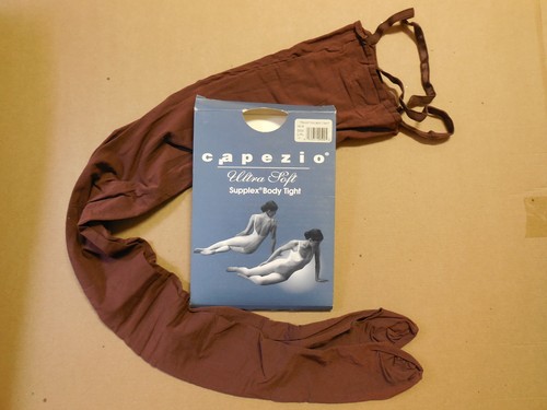 NEW/PKG CAPEZIO 1818 BODYTIGHTS Cocoa Nude Suntan Black - Picture 3 of 10