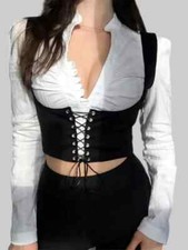 2025 Vintage Women's Corset Vest Steampunk Harness Strechy Waistcoat Wide
