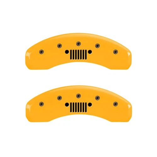 Cubiertas de pinza de disco de freno MGP amarillas delanteras + traseras "Jeep" Liberty 2008-2012 Foto 3 de 4