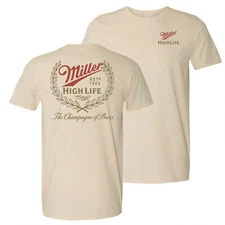 Miller High Life Champagne of Beers Front and Back Print T-Shirt White
