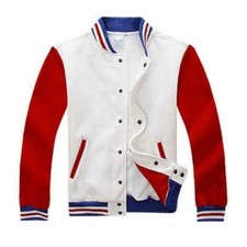 Mens Varsity Jacket University Letterman Baseball College Coat Fashion Outfits