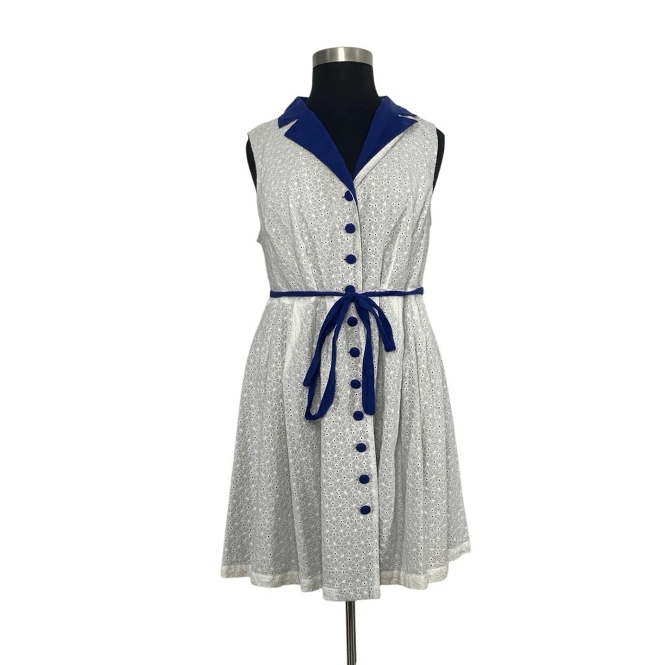 ModCloth 3X White Community Brunch Shirt Dress Cotton Cottagecore Retro 50s - Image 2 of 4