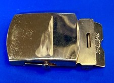 Military Style Gold Tone Uniform Ratchet Dress Vintage Belt Buckle