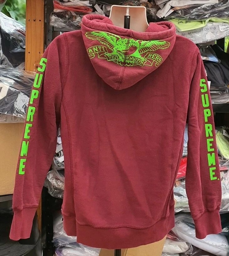 Sweat à capuche bordeaux SS16 Supreme Antihero taille M moyen sweat à capuche aigle rare