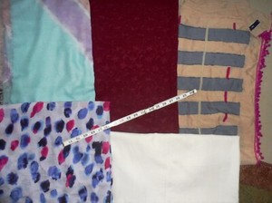 Lot 5 Pcs Red Blue Multicolor Chiffon Large Square Scarves Hijab 42x42 & 44x44