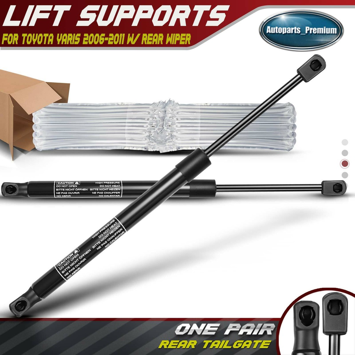 2Pcs Rear Hatch Lift Supports Struts for Toyota Yaris 2006-2011 w