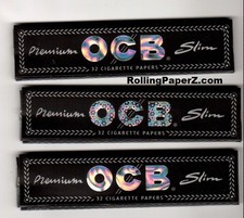 3 Packs of OCB Premium King Size Slim Ultra Thin Cigarette Rolling Papers