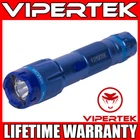 VIPERTEK Stun Gun VTS-T03 BLUE Metal Rechargeable LED Flashlight