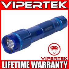 VIPERTEK Stun Gun VTS-T03 BLUE Metal Rechargeable LED Flashlight