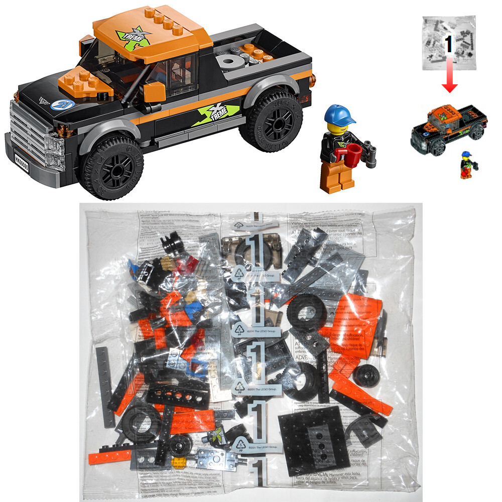 【超希少】　Transport Set 4台セット　英国製 LEGO 60085 4x4 with Powerboat: BAG #1 ONLY (truck + driver) City