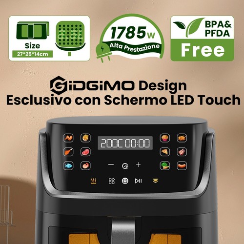 Friggitrice ad Aria, 8,5L XXL con LED Touch Display a Colori, 12 Funzioni - Foto 8 di 8