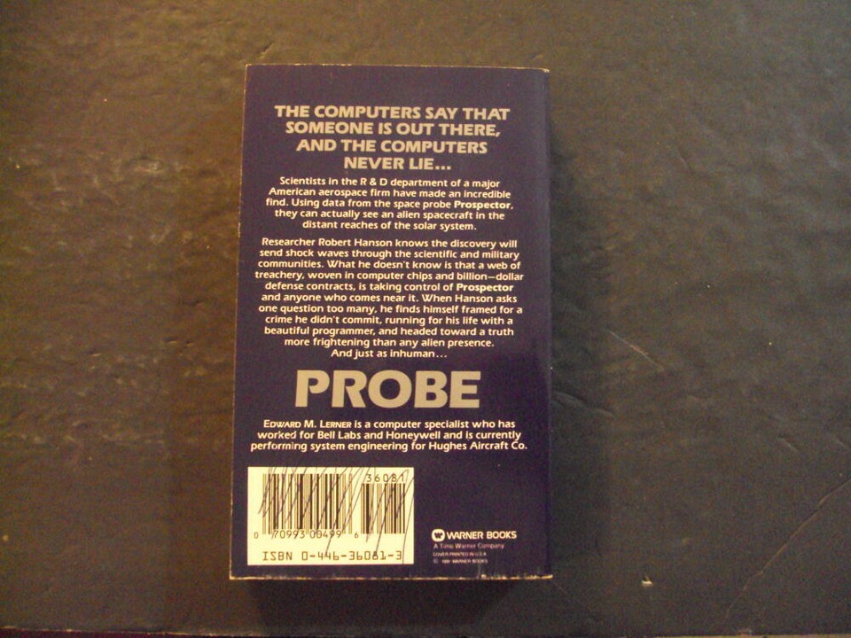 Probe pb Edward M. Lerner 1st Print 1st ed 7/91 Warner Books ID:85576 ...